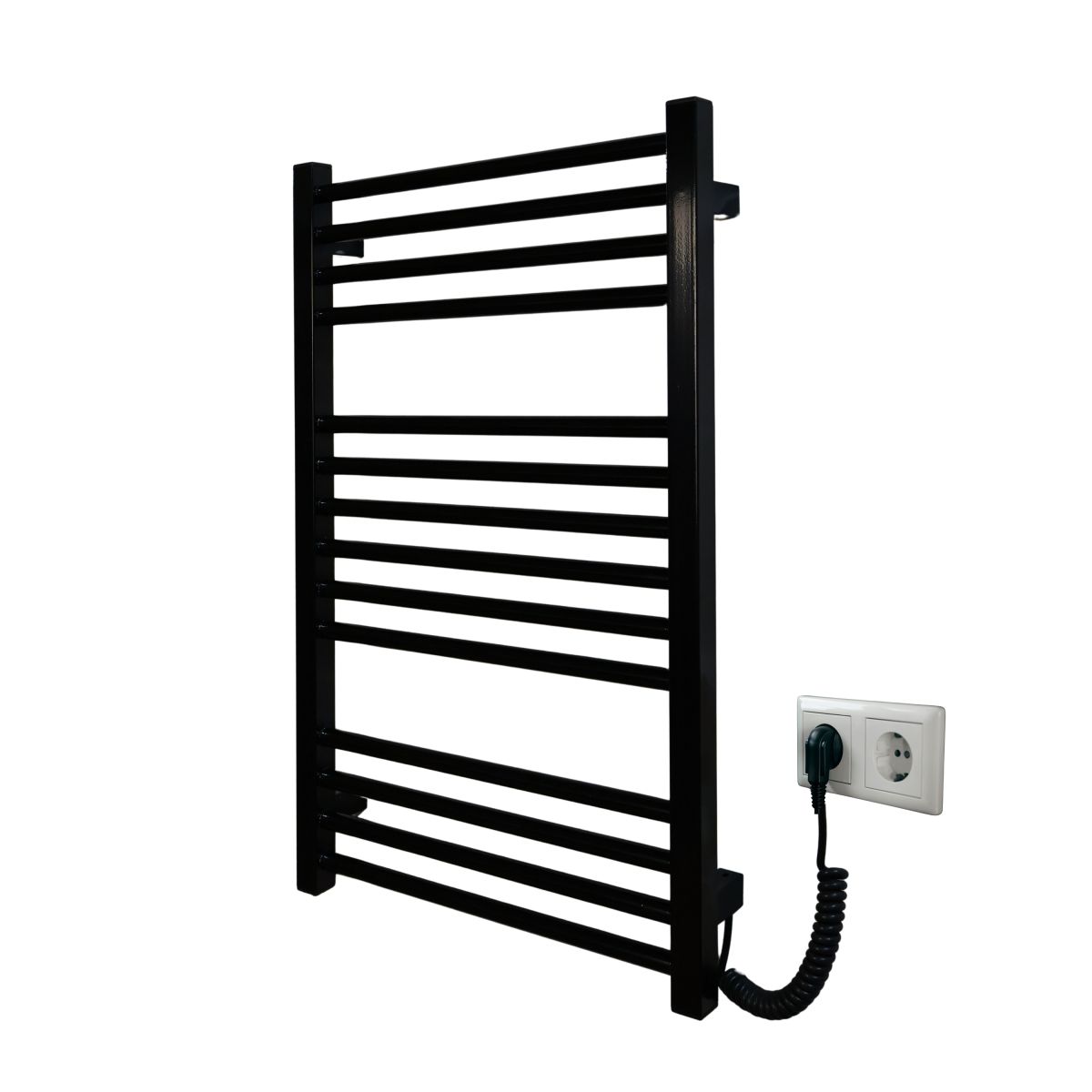 Рушникосушарка електрична Carino ARIANNA з кнопкою Чорний глянець 790*490