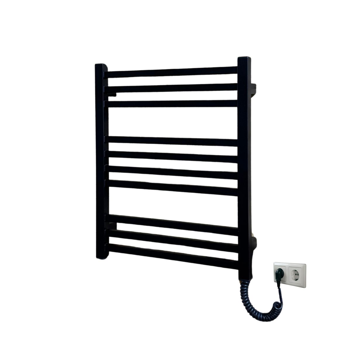 Рушникосушарка електрична Carino LORENZO з кнопкою Чорний матовий 590*490