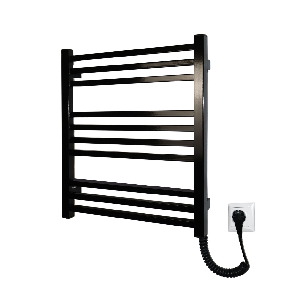 Рушникосушарка електрична Carino LORENZO з кнопкою Чорний глянець 590*490