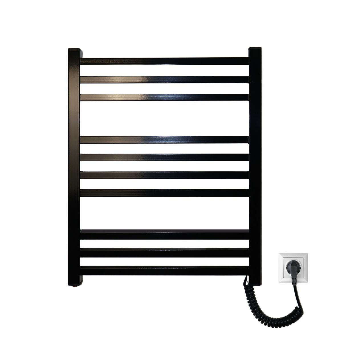 Рушникосушарка електрична Carino LORENZO з кнопкою Чорний глянець 590*490