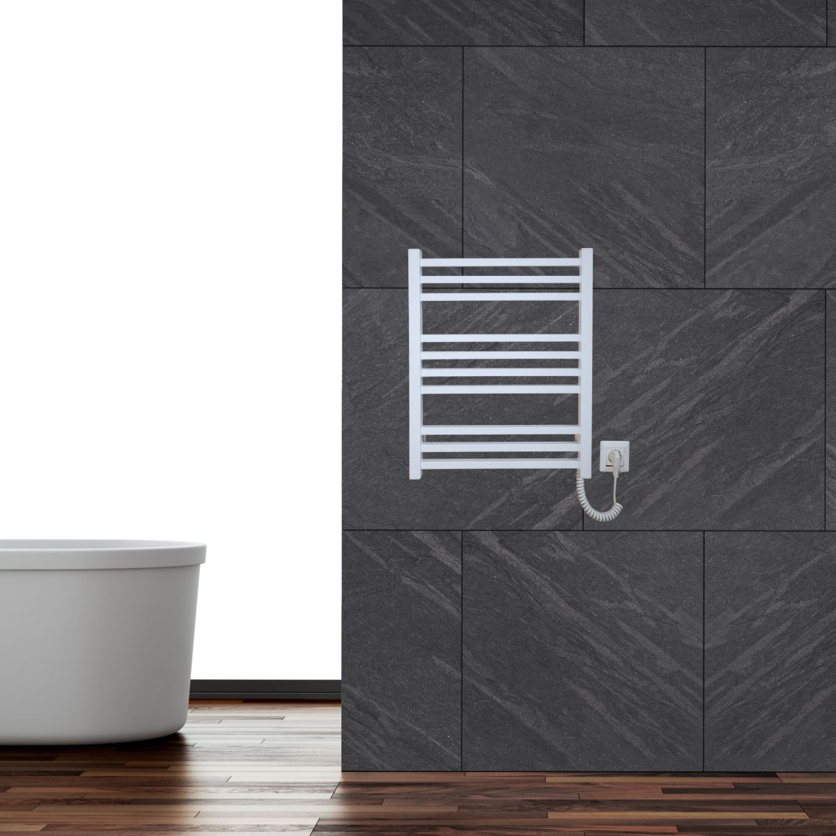 Рушникосушарка електрична Carino LORENZO з кнопкою Білий матовий 590*490