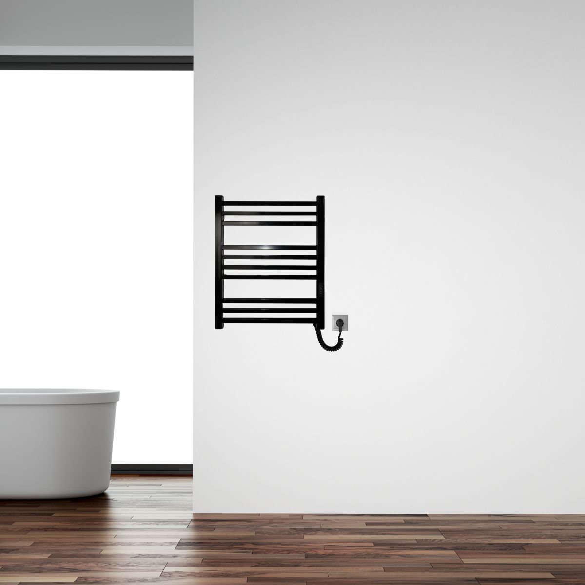 Рушникосушарка електрична Carino LORENZO з контроллером Чорний глянець 590*490