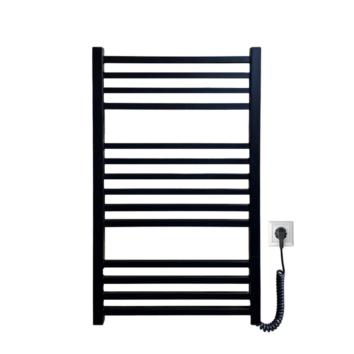 Рушникосушарка електрична Carino LORENZO з кнопкою Чорний матовий 790*490