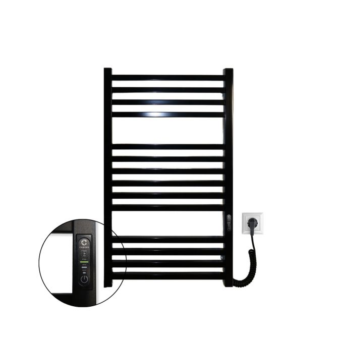 Рушникосушарка електрична Carino LORENZO з контроллером Чорний глянець 790*490