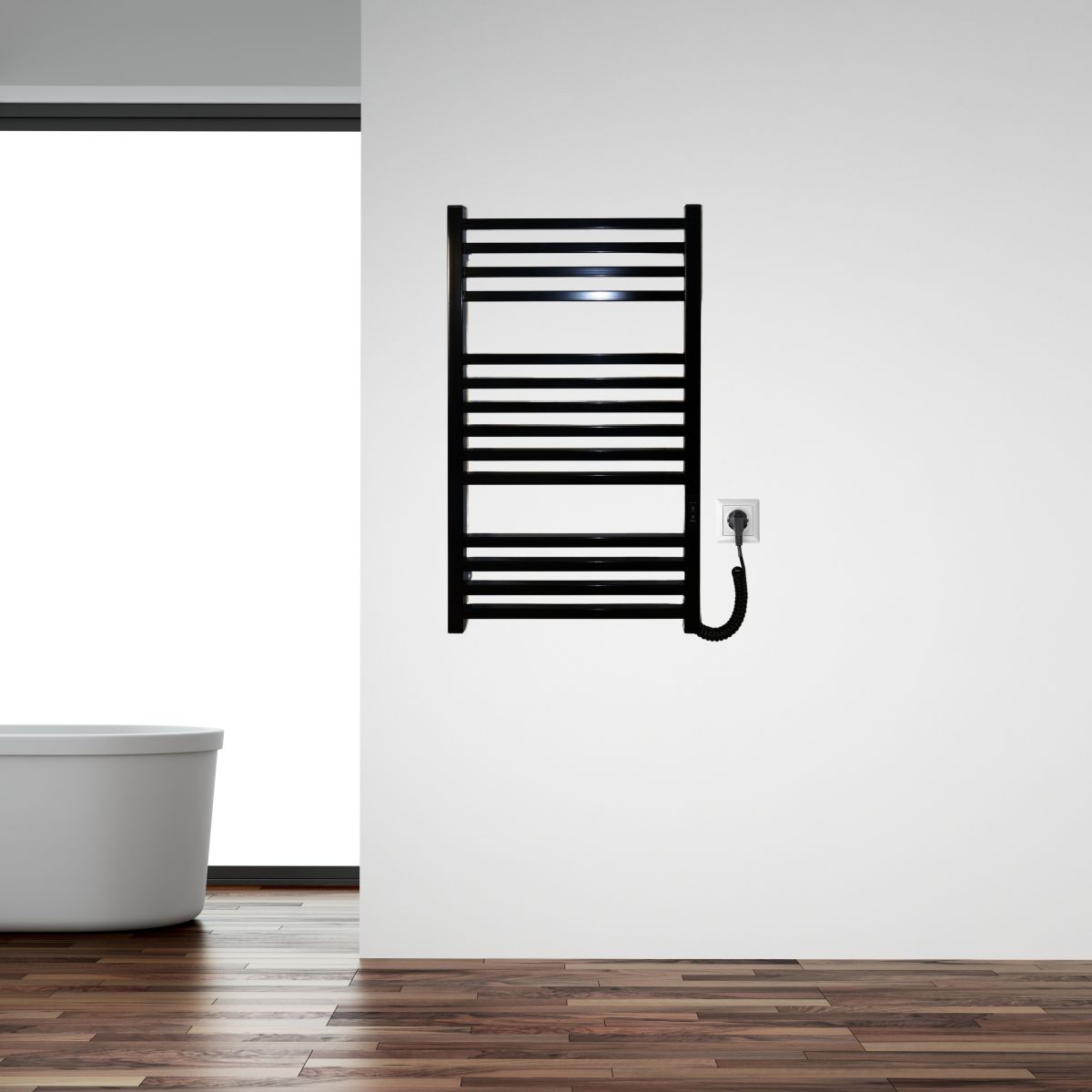 Рушникосушарка електрична Carino LORENZO з контроллером Чорний глянець 790*490