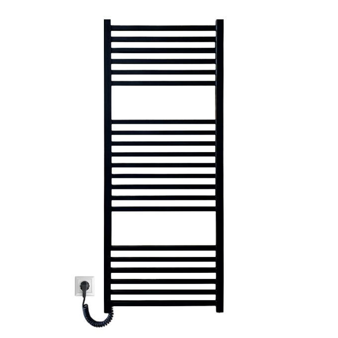 Рушникосушарка електрична Carino LORENZO з кнопкою Чорний матовий 1190*490