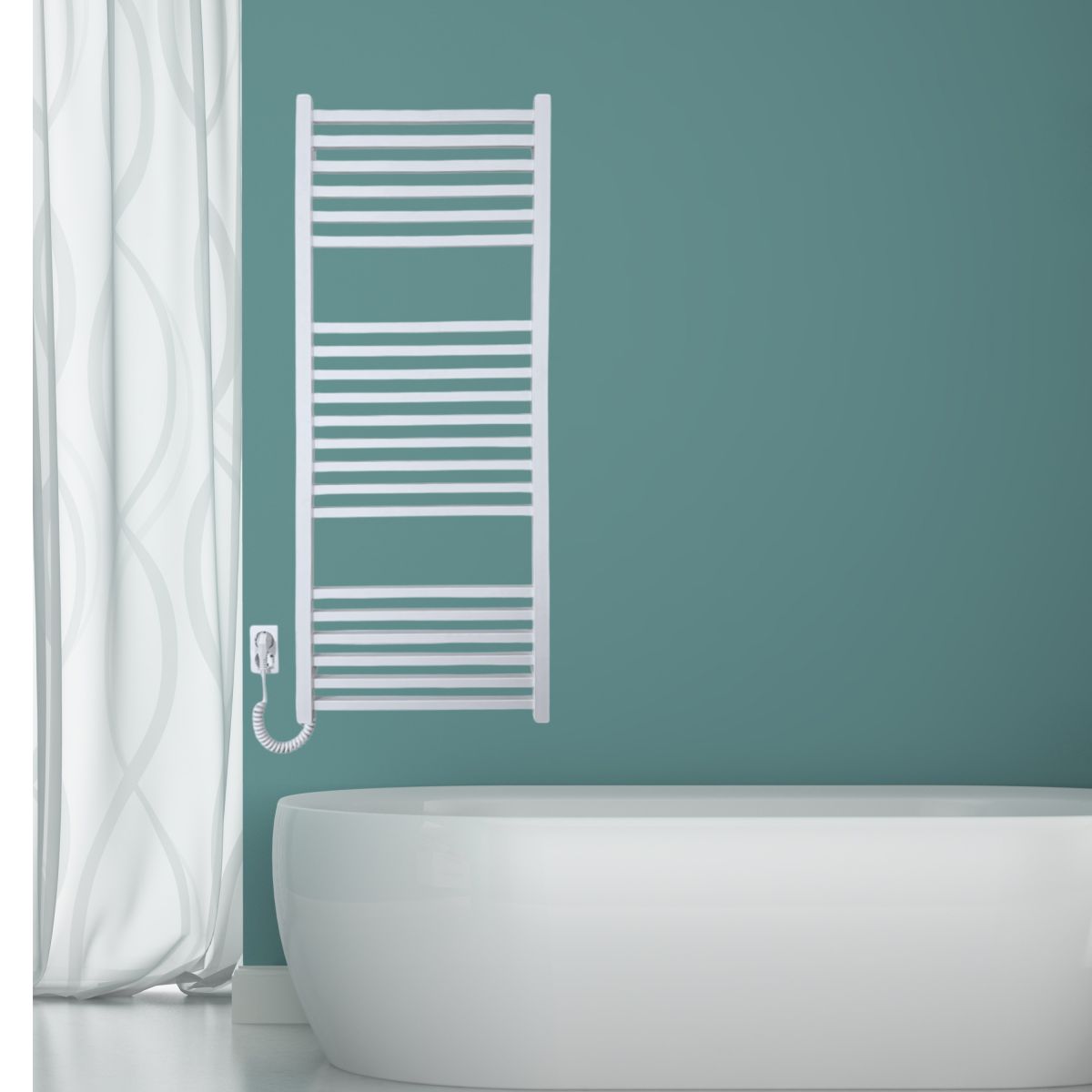 Рушникосушарка електрична Carino LORENZO з кнопкою Білий матовий 1190*490