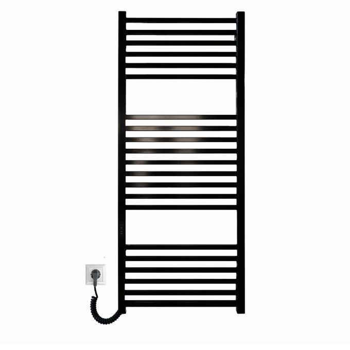 Рушникосушарка електрична Carino LORENZO з контроллером Чорний глянець 1190*490