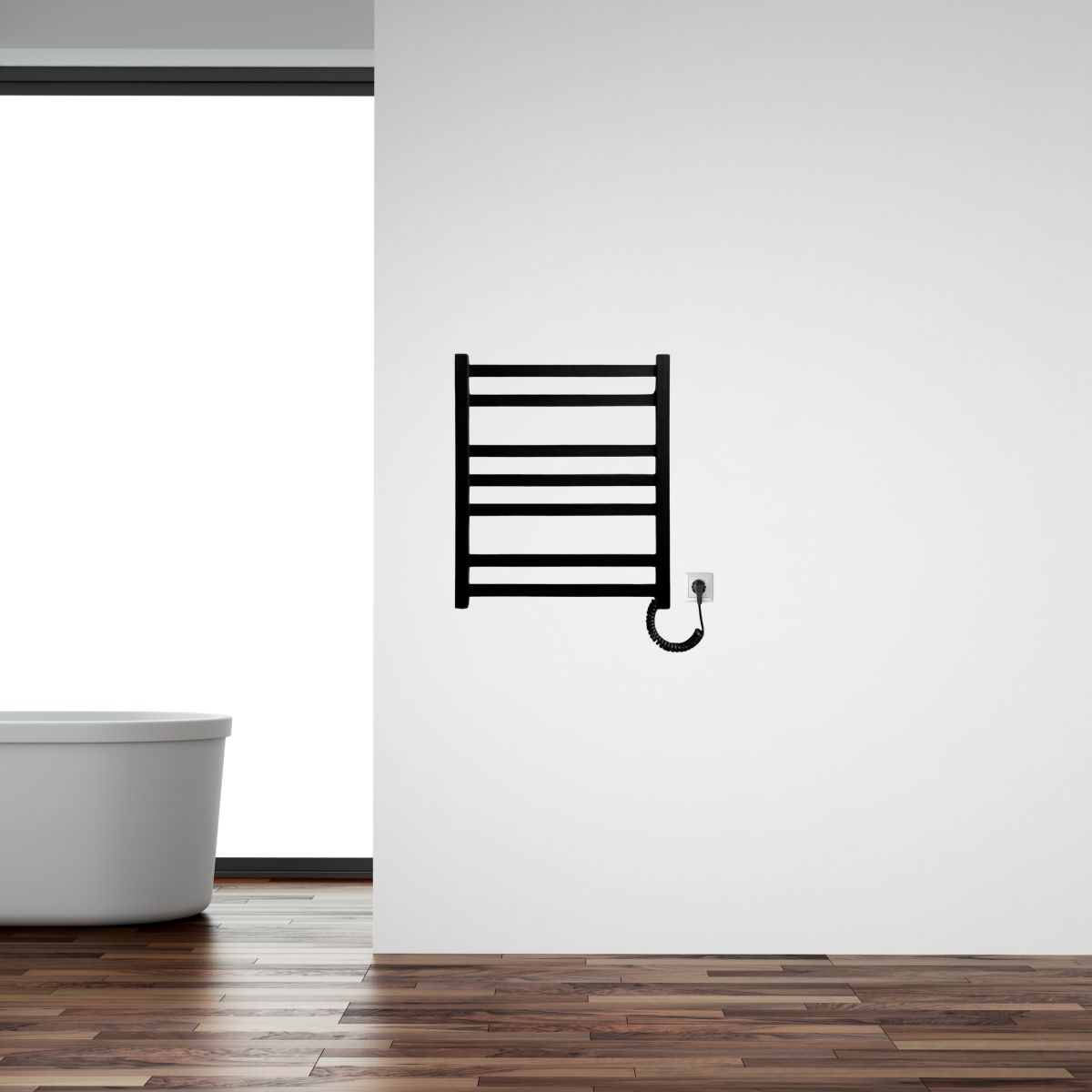 Рушникосушарка електрична Carino RICARDO з кнопкою Чорний матовий 590*490