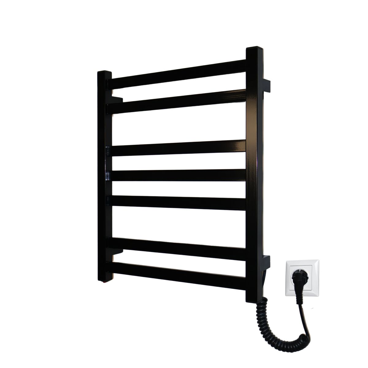 Рушникосушарка електрична Carino RICARDO з кнопкою Чорний глянець 590*490