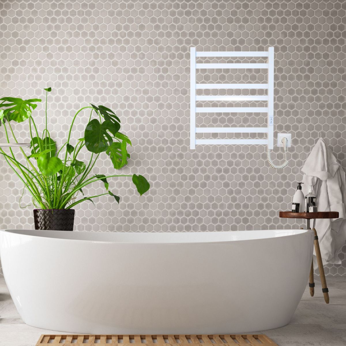 Рушникосушарка електрична Carino RICARDO з контроллером Білий глянець 590*490