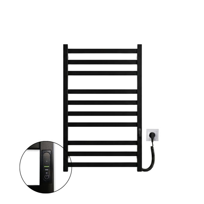 Рушникосушарка електрична Carino RICARDO з контроллером Чорний матовий 790*490