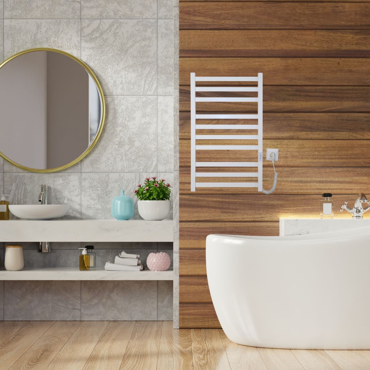 Рушникосушарка електрична Carino RICARDO з контроллером Білий глянець 790*490