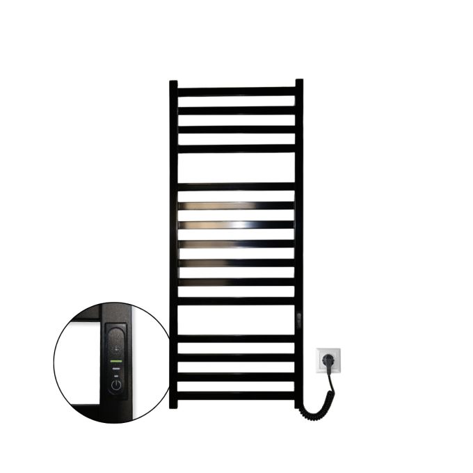 Рушникосушарка електрична Carino RICARDO з контроллером Чорний глянець 1190*490