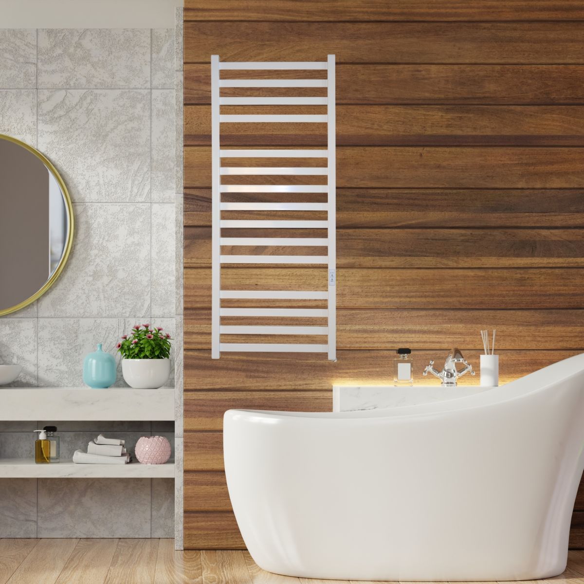 Рушникосушарка електрична Carino RICARDO з контроллером Білий глянець 1190*490