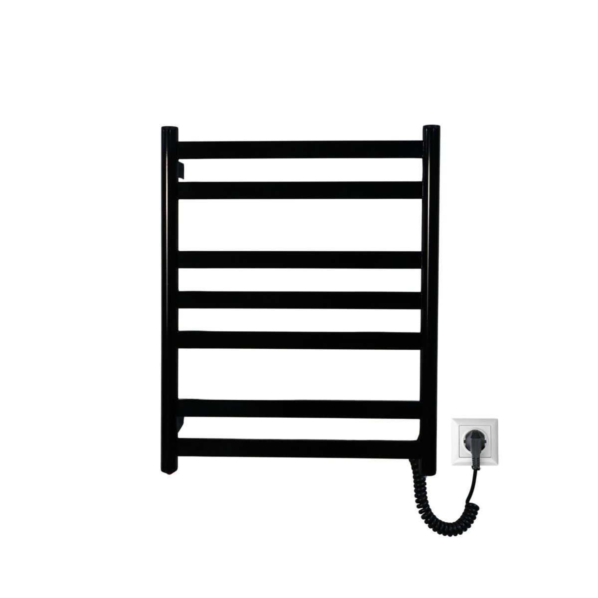 Рушникосушарка електрична Carino MIA з кнопкою Чорний глянець 590*490