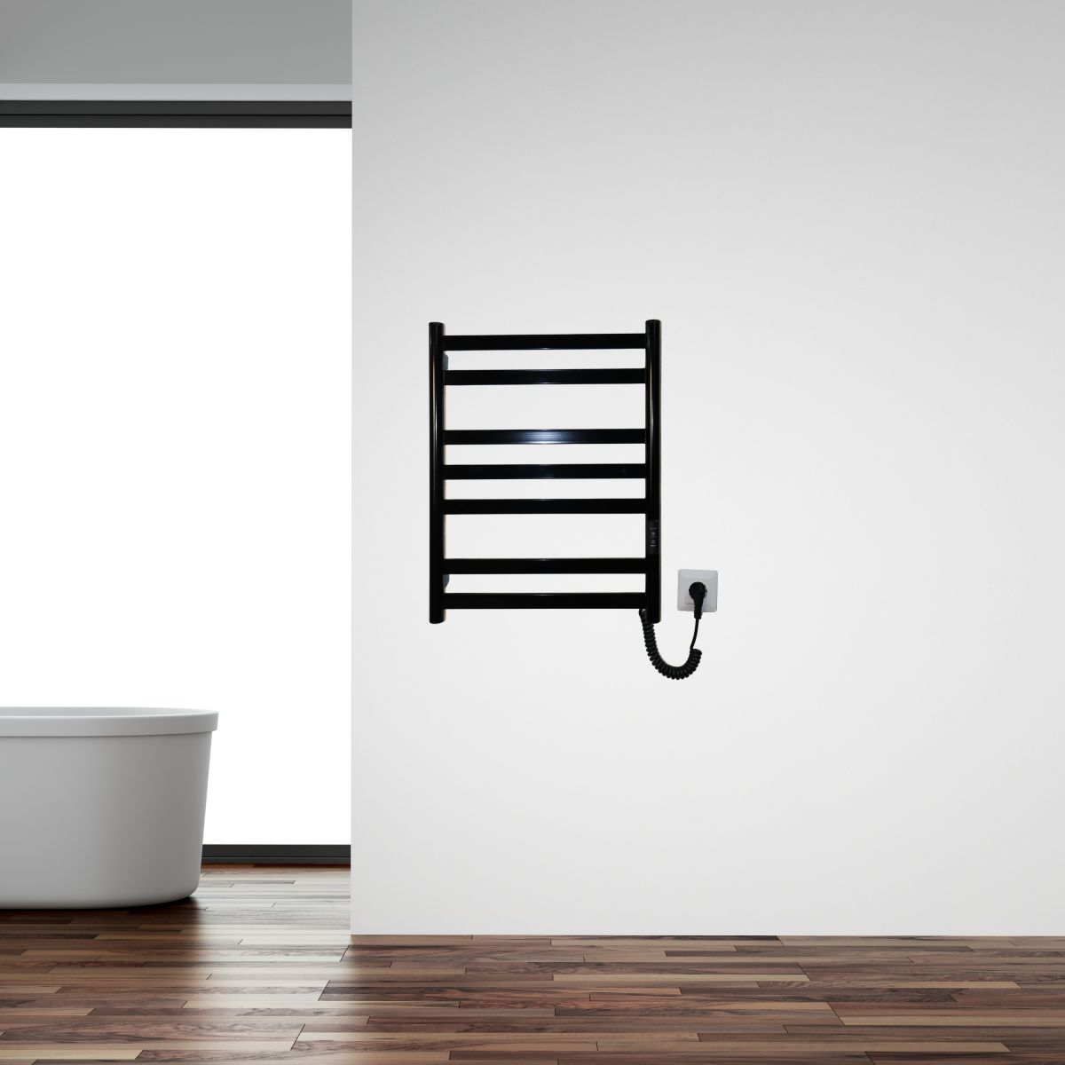 Рушникосушарка електрична Carino MIA з контроллером Чорний глянець 590*490