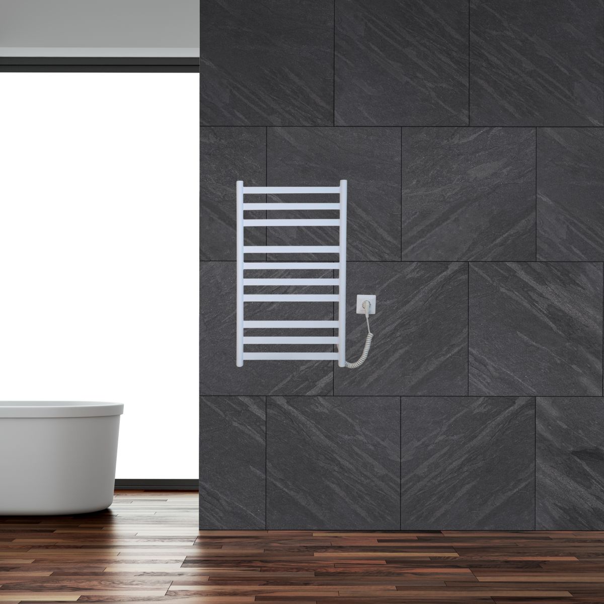 Рушникосушарка електрична Carino MIA з кнопкою Білий матовий 790*490