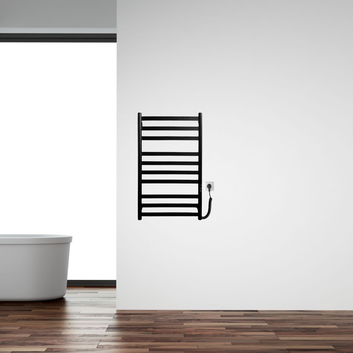 Рушникосушарка електрична Carino MIA з контроллером Чорний матовий 790*490