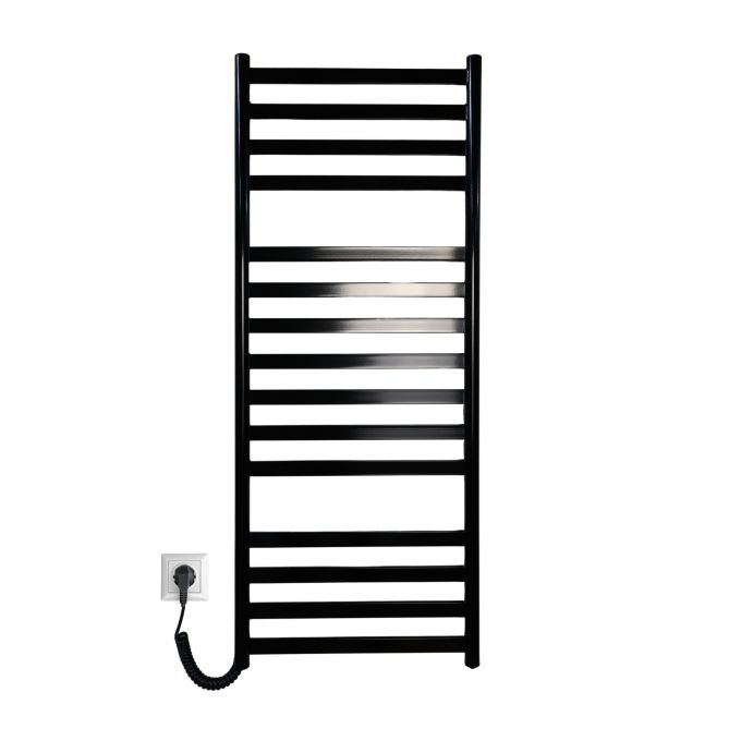 Рушникосушарка електрична Carino MIA з кнопкою Чорний глянець 1190*490