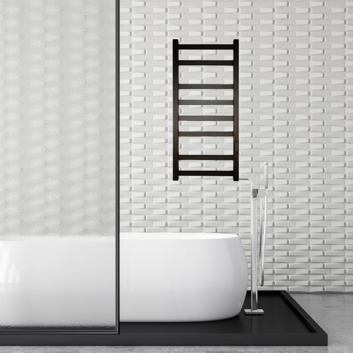 Рушникосушарка електрична Carino LUCA з контроллером Чорний мат 790*370