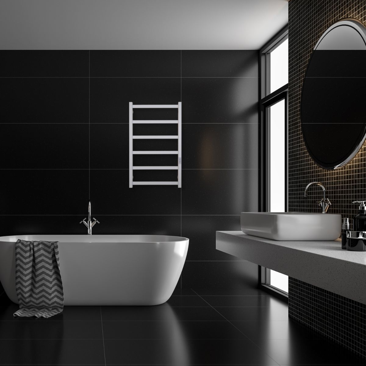 Рушникосушарка електрична Carino FLAVIA з контроллером Білий матовий 790*490