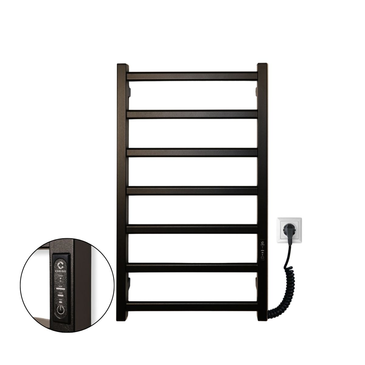 Рушникосушарка електрична Carino LUNA з контроллером Чорний мат 790*490