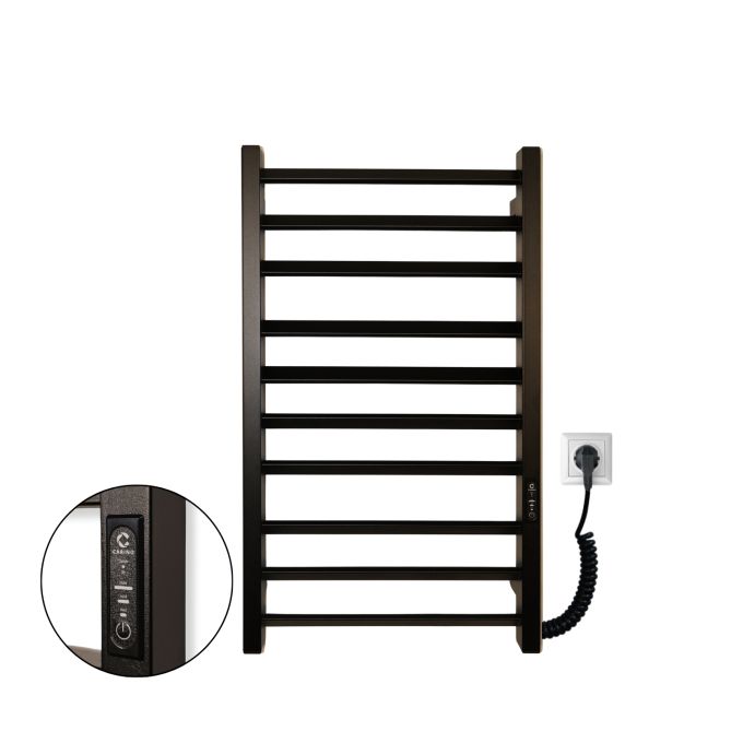 Рушникосушарка електрична Carino ROSA з контроллером Чорний мат 790*490