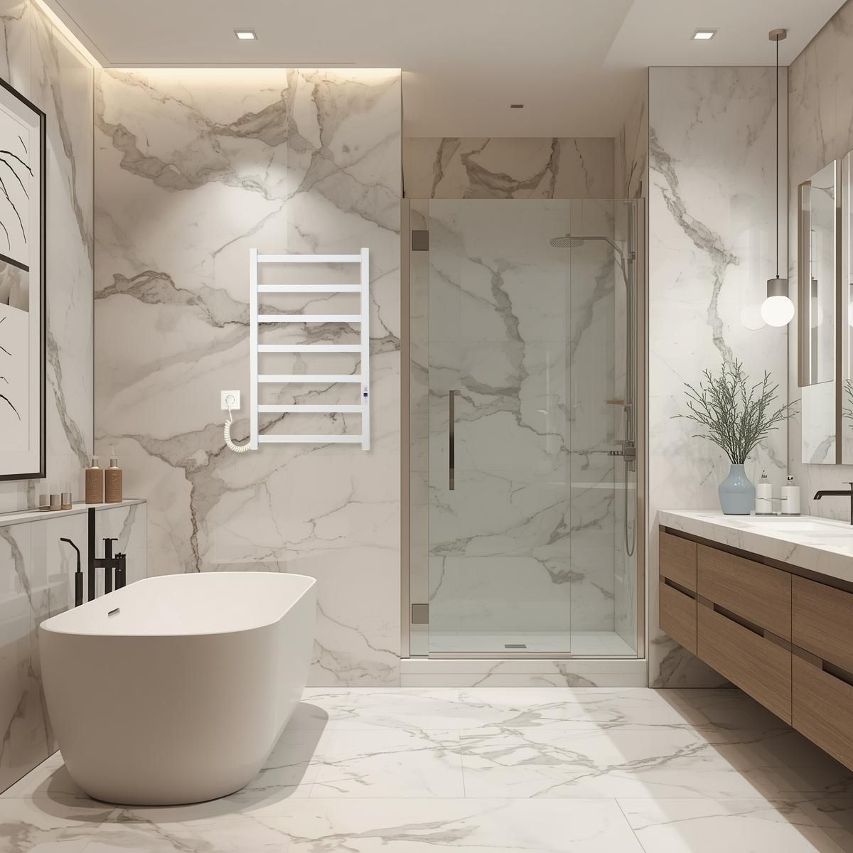 Рушникосушарка електрична Carino LAURA з дисплеєм Білий матовий 790*490