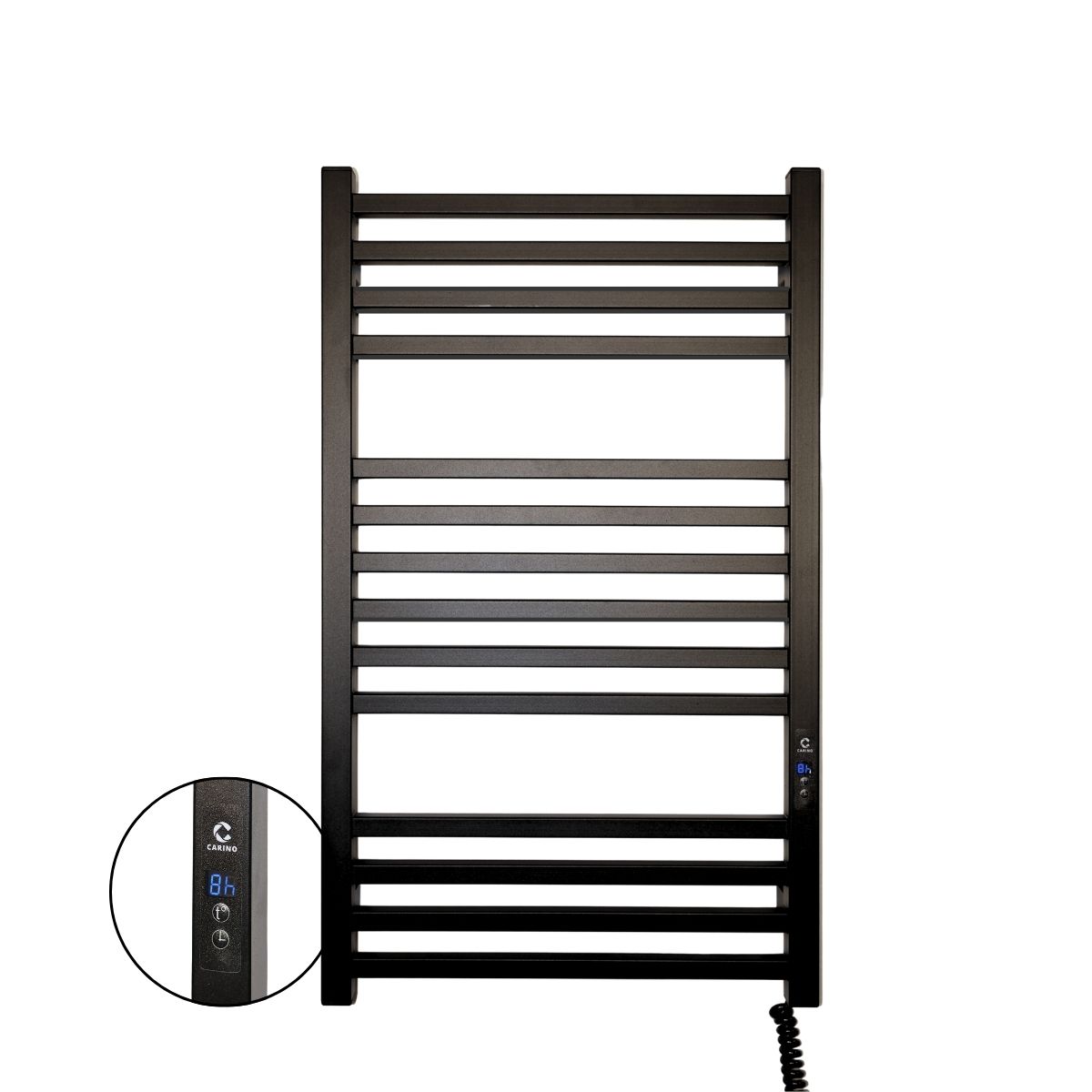 Рушникосушарка електрична Carino LORENZO з дисплеєм Чорний матовий 790*490