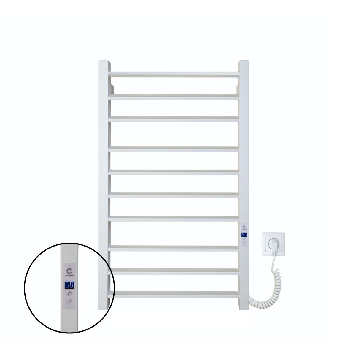 Рушникосушарка електрична Carino MAGRO з дисплеєм Білий мат 790*490