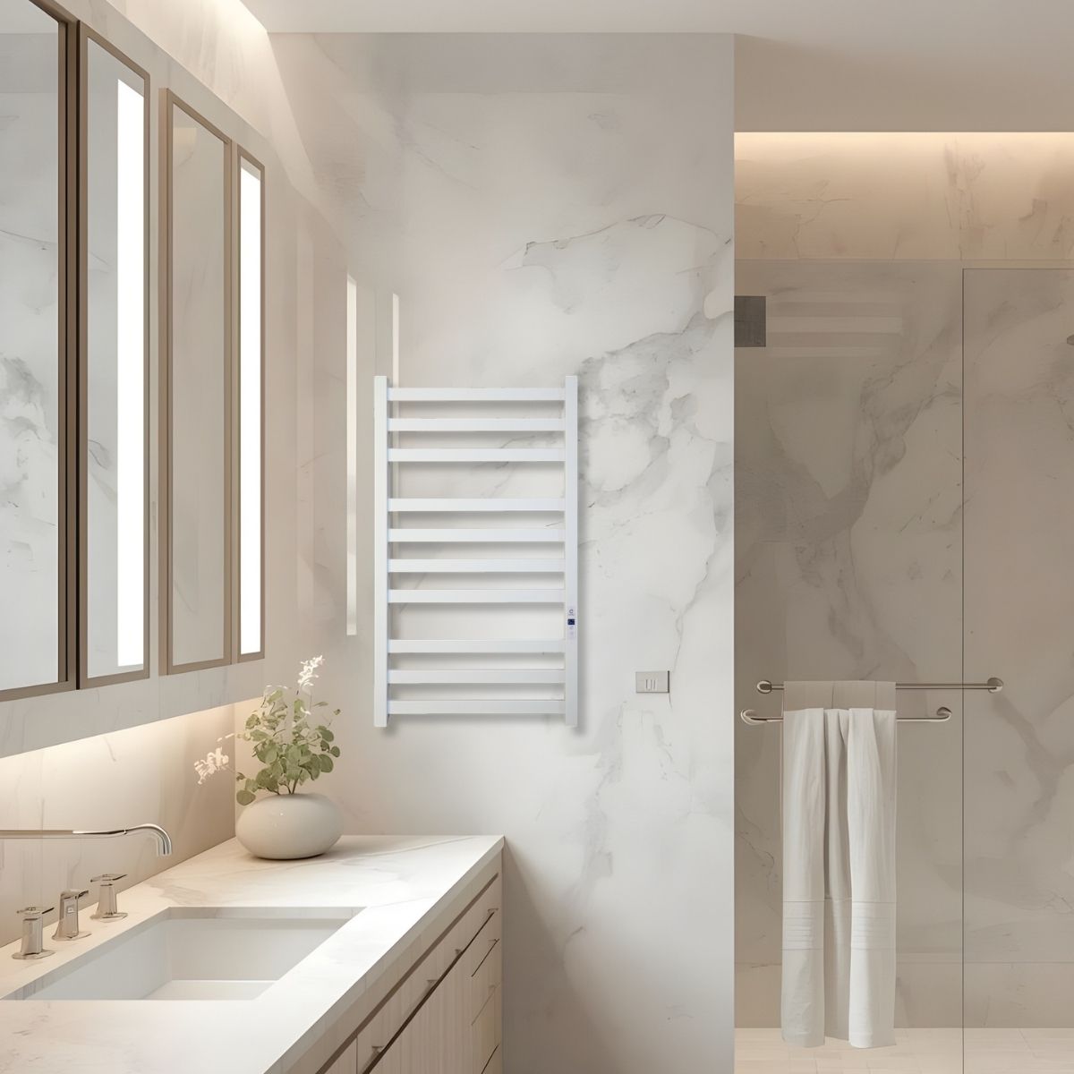 Рушникосушарка електрична Carino RICARDO з дисплеєм Білий матовий 790*490