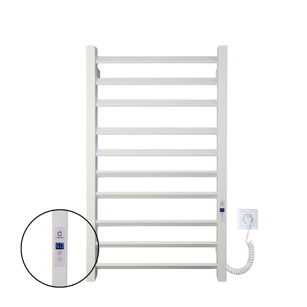 Рушникосушарка електрична Carino ROSA з дисплеєм Білий мат 790*490