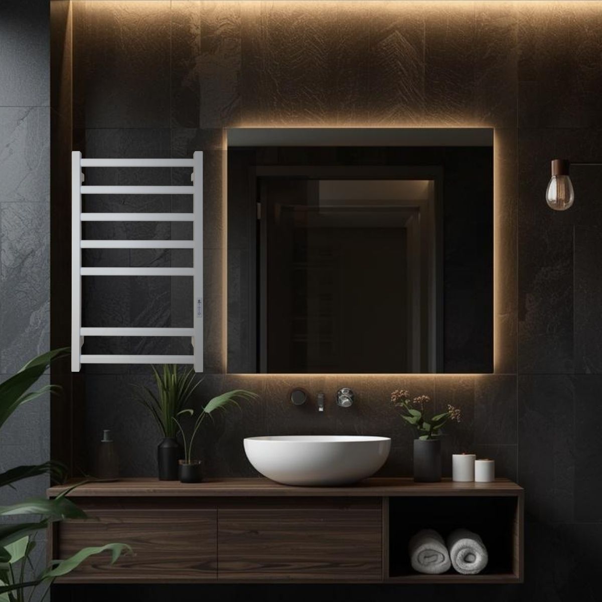 Рушникосушарка електрична Carino ALBA з контроллером Білий мат 790*490