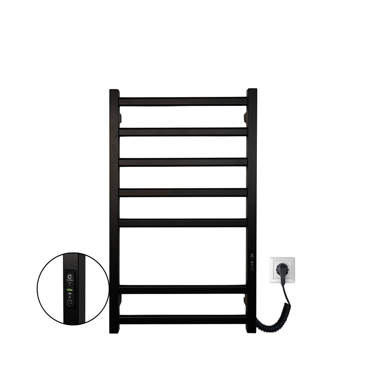 Рушникосушарка електрична Carino ALBA з контроллером Чорний мат 790*490