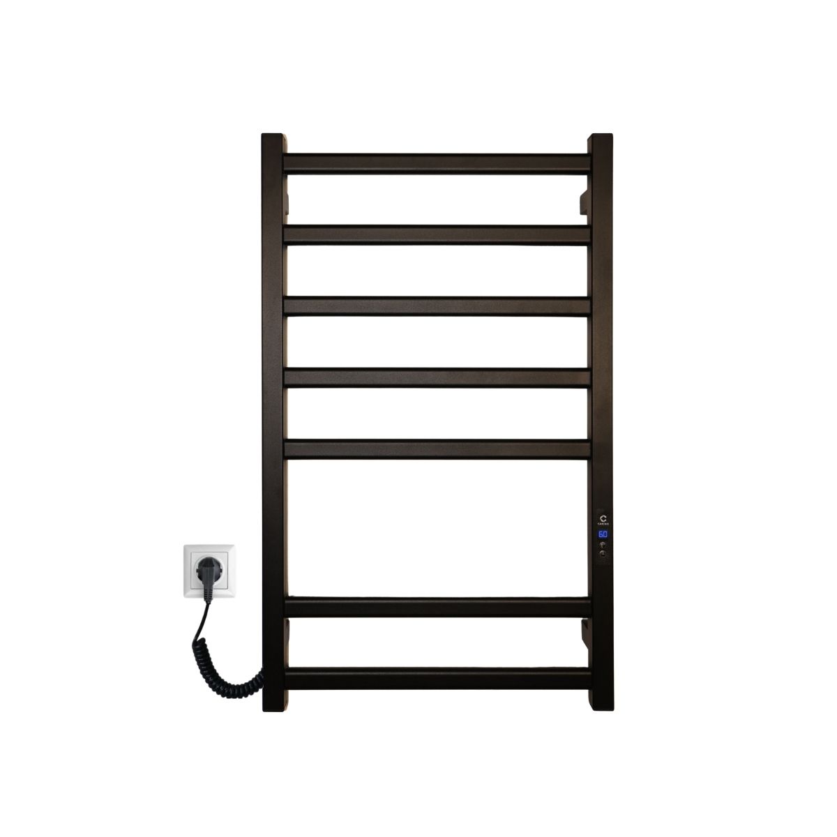 Полотенцесушитель электрический Carino ALBA с дисплеем Черный мат 790*490