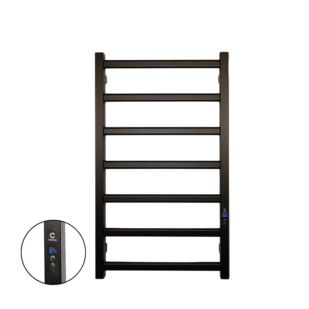Полотенцесушитель электрический Carino LUNA с дисплеем Черный мат 790*490