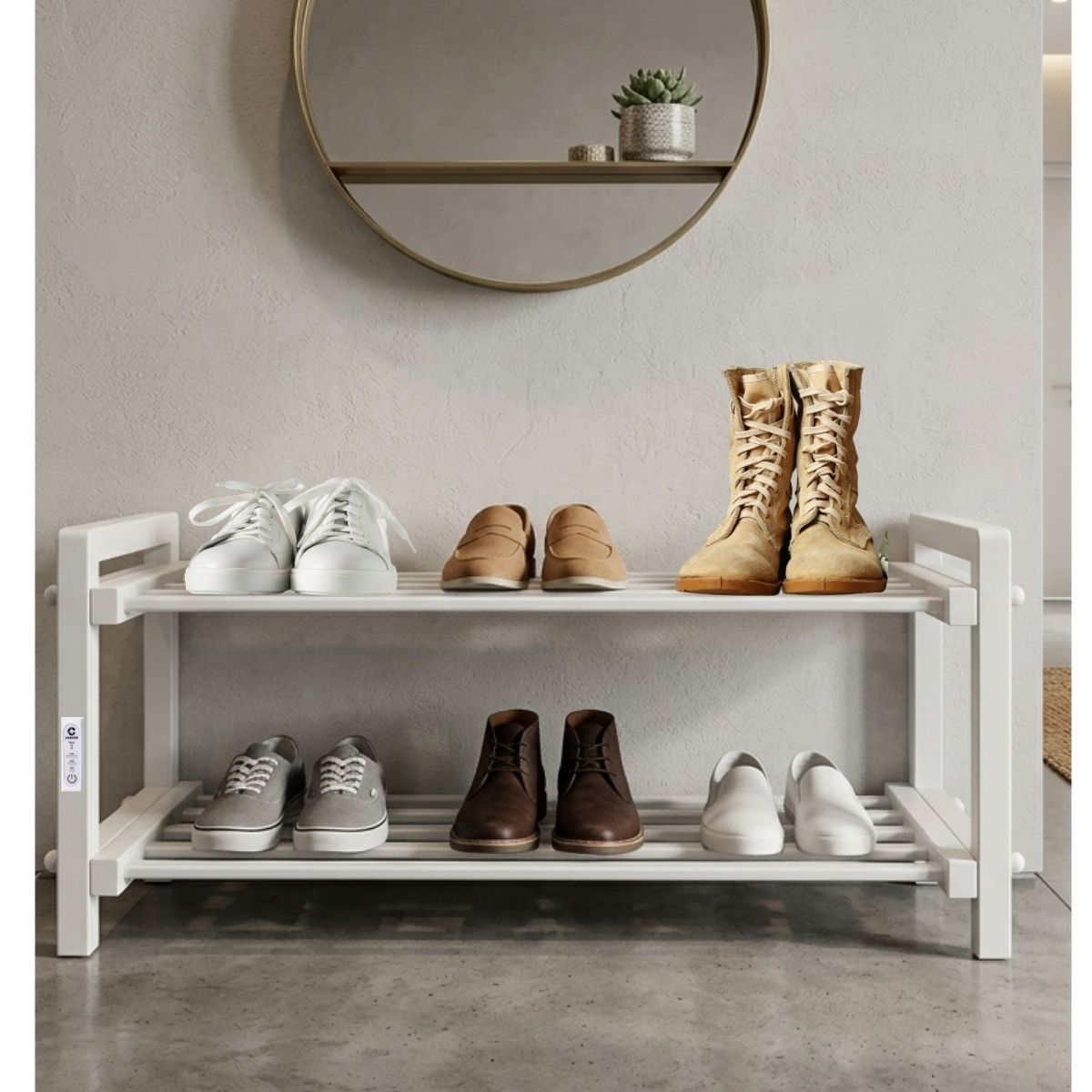 Підставка-сушарка для взуття електрична з контроллером Carino Білий глянець 1000*300