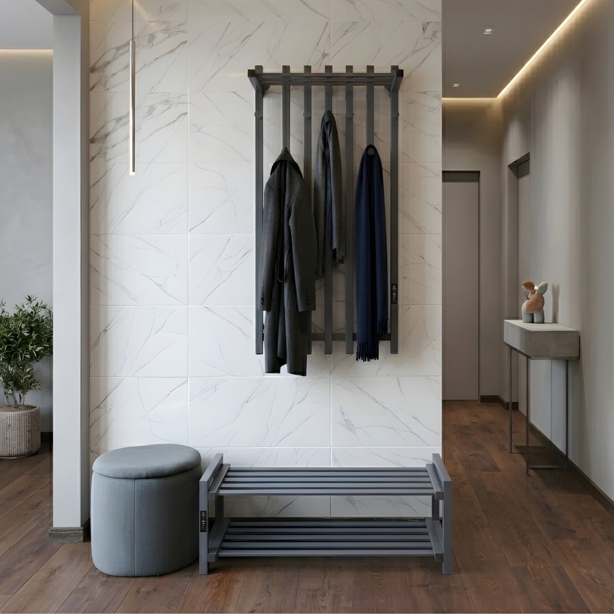 Электрическая сушилка для одежды Carino с контроллером Серый графит 1190*600