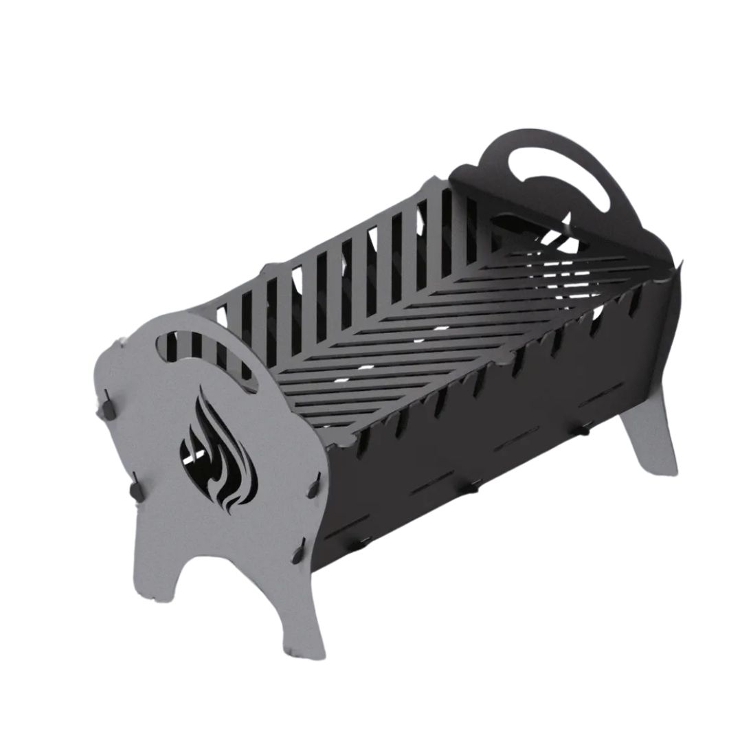 Мангал-гриль Carino Spark Огонь разборной с грилем 500х330х350 мм, металл 3 мм без покрытия