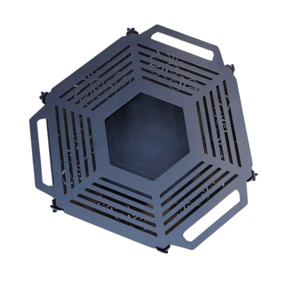 Чаша для вогнища Carino шестигранна розбірна V3 з решіткою гриль 760х707х333 мм, метал 3 мм без покриття