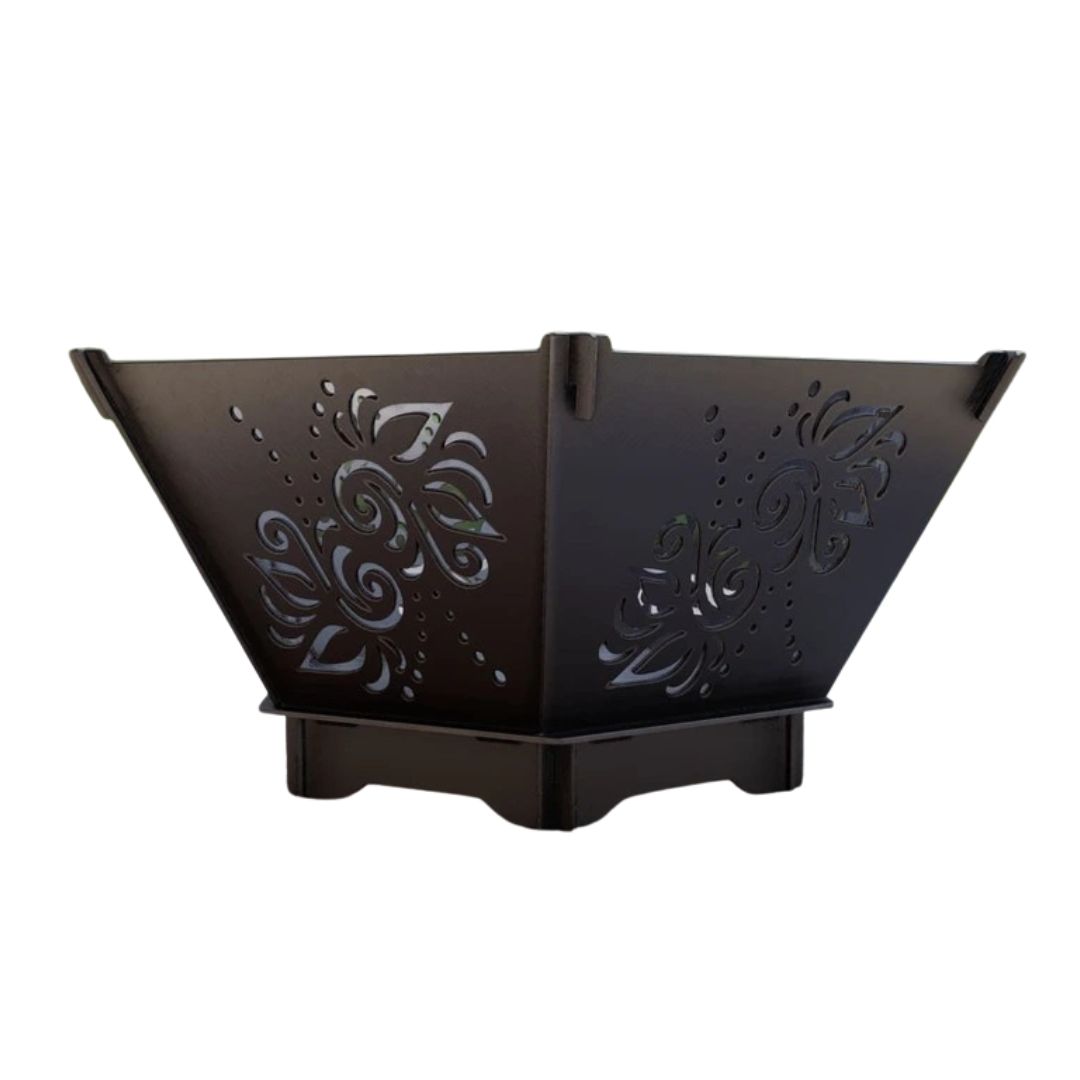 Чаша для вогнища Carino шестигранна розбірна V3 з решіткою гриль 760х707х333 мм, метал 3 мм без покриття