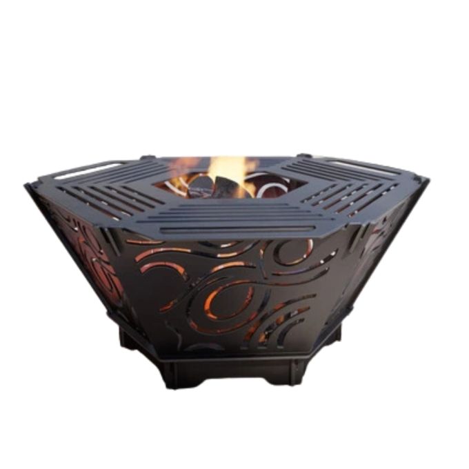 Чаша для вогнища Carino шестигранна розбірна V4 з решіткою гриль 760х707х333 мм, метал 3 мм без покриття