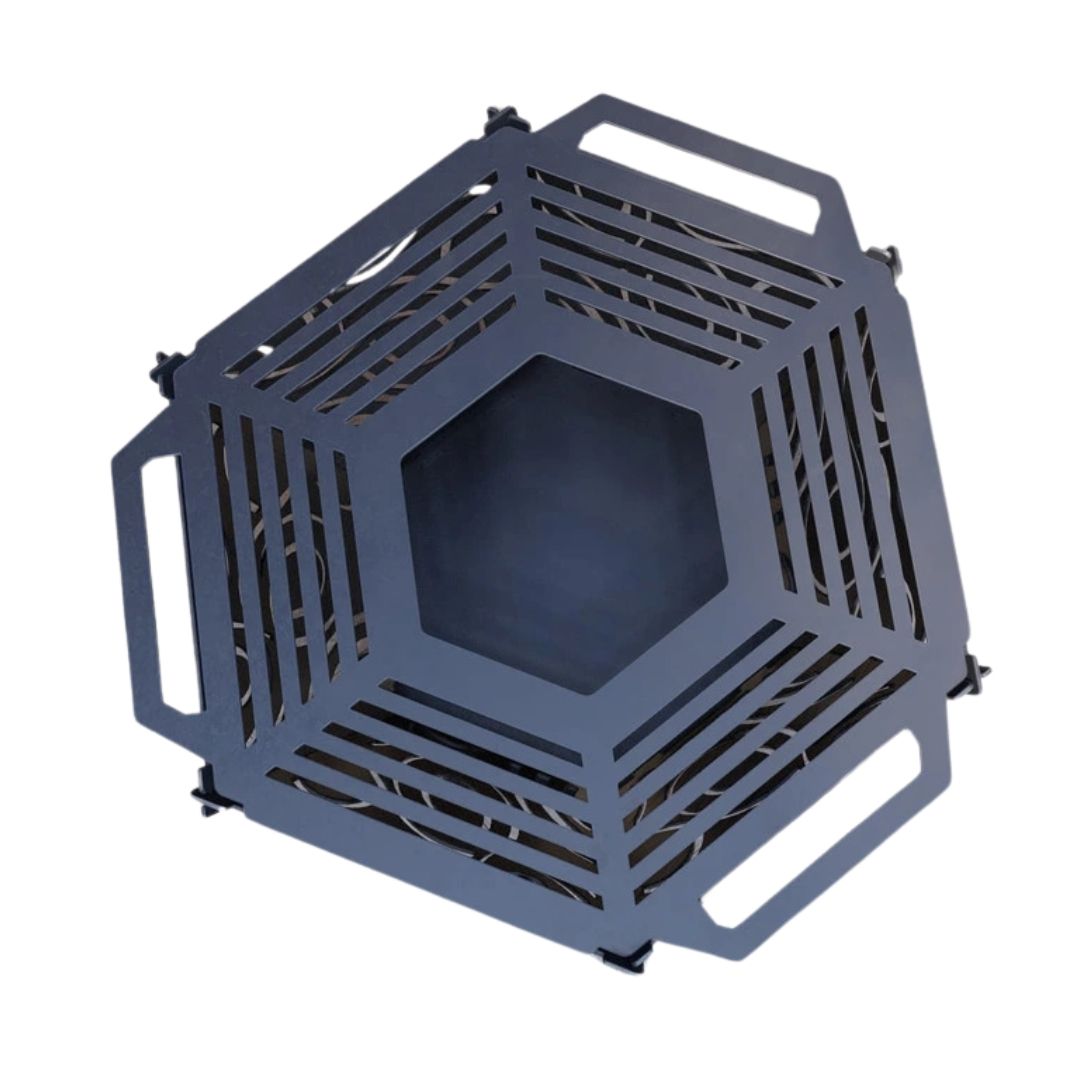 Чаша для вогнища Carino шестигранна розбірна V4 з решіткою гриль 760х707х333 мм, метал 3 мм без покриття