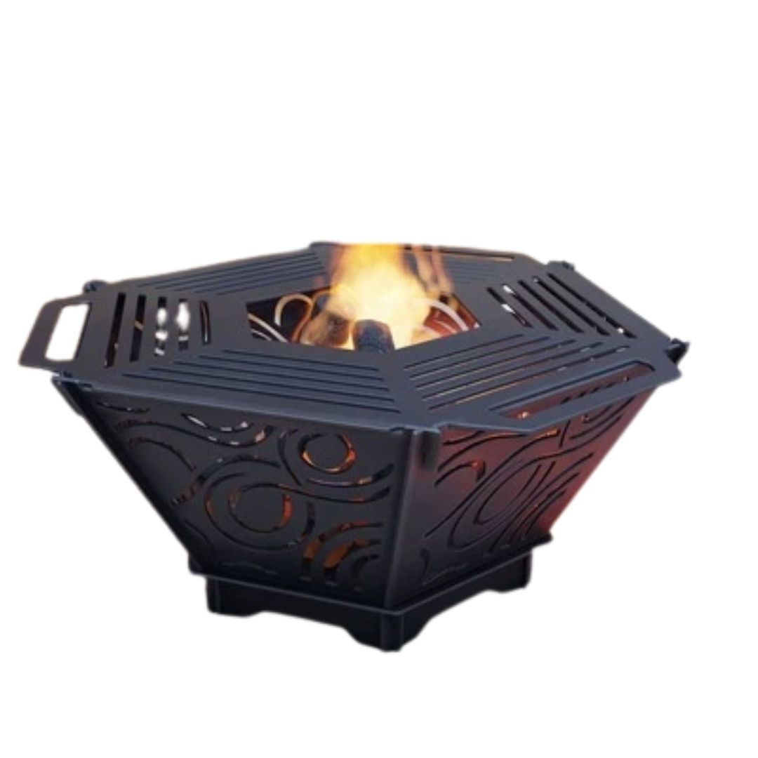 Чаша для вогнища Carino шестигранна розбірна V4 з решіткою гриль 760х707х333 мм, метал 3 мм без покриття
