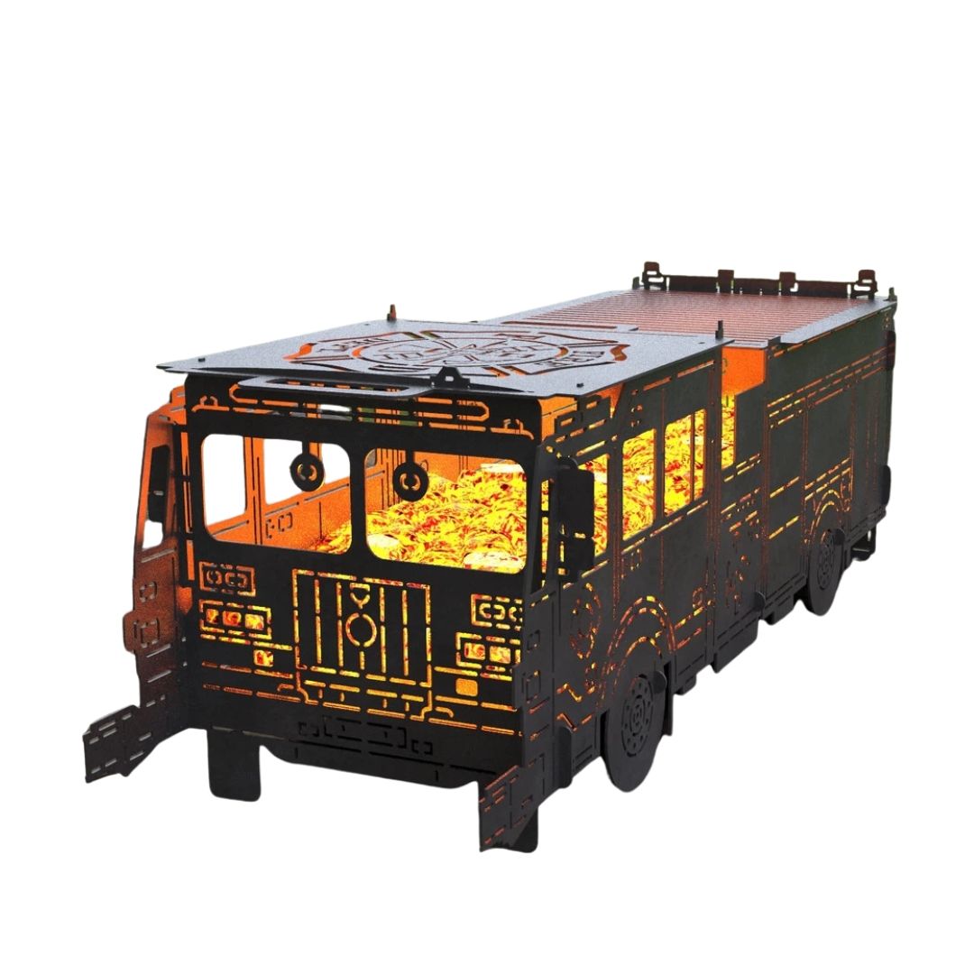 Мангал-гриль Carino Пожарная машина разборной с грилем 1373х473х448 мм, металл 3 мм без покрытия