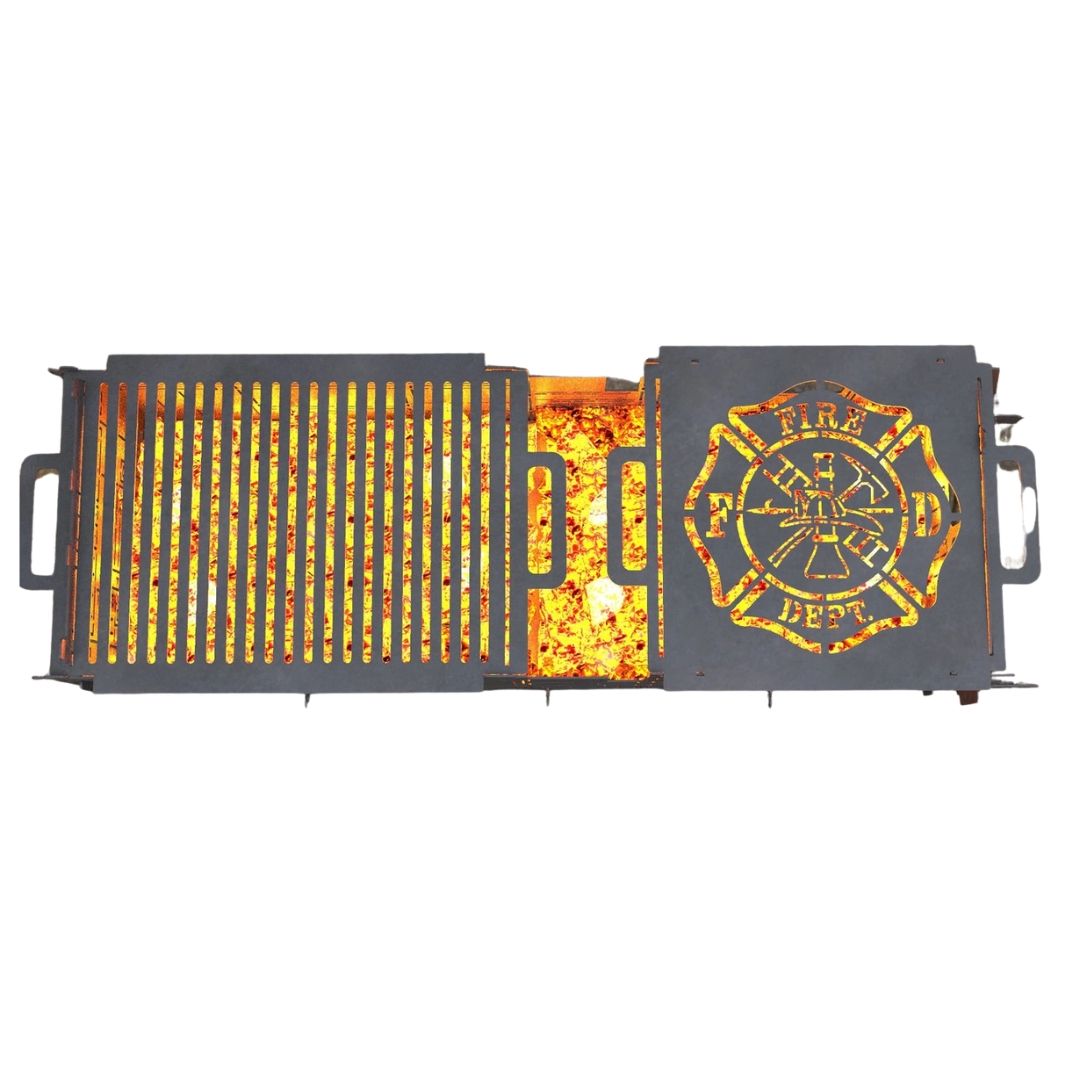 Мангал-гриль Carino Пожарная машина разборной с грилем 1373х473х448 мм, металл 3 мм без покрытия