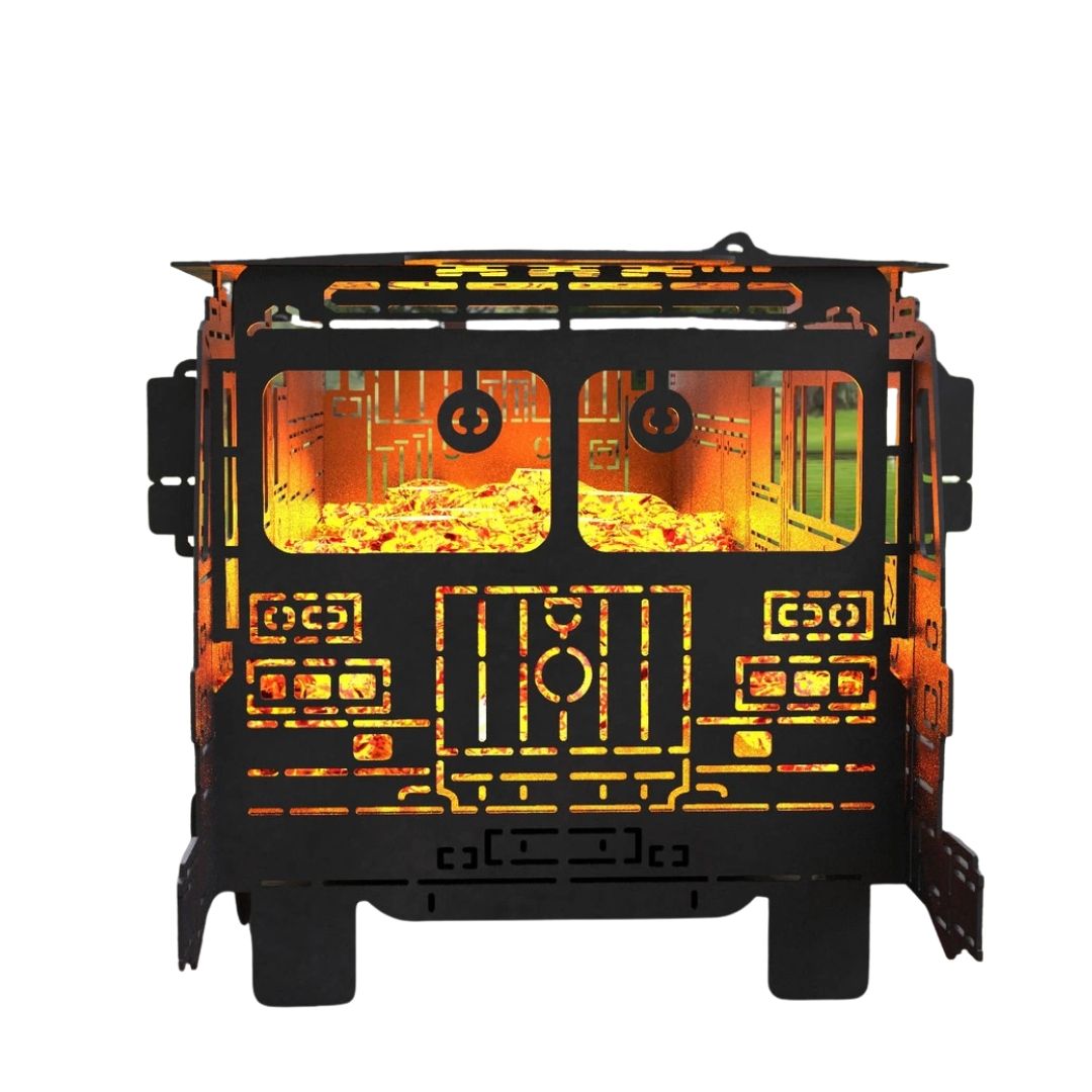 Мангал-гриль Carino Пожарная машина разборной с грилем 1373х473х448 мм, металл 3 мм без покрытия