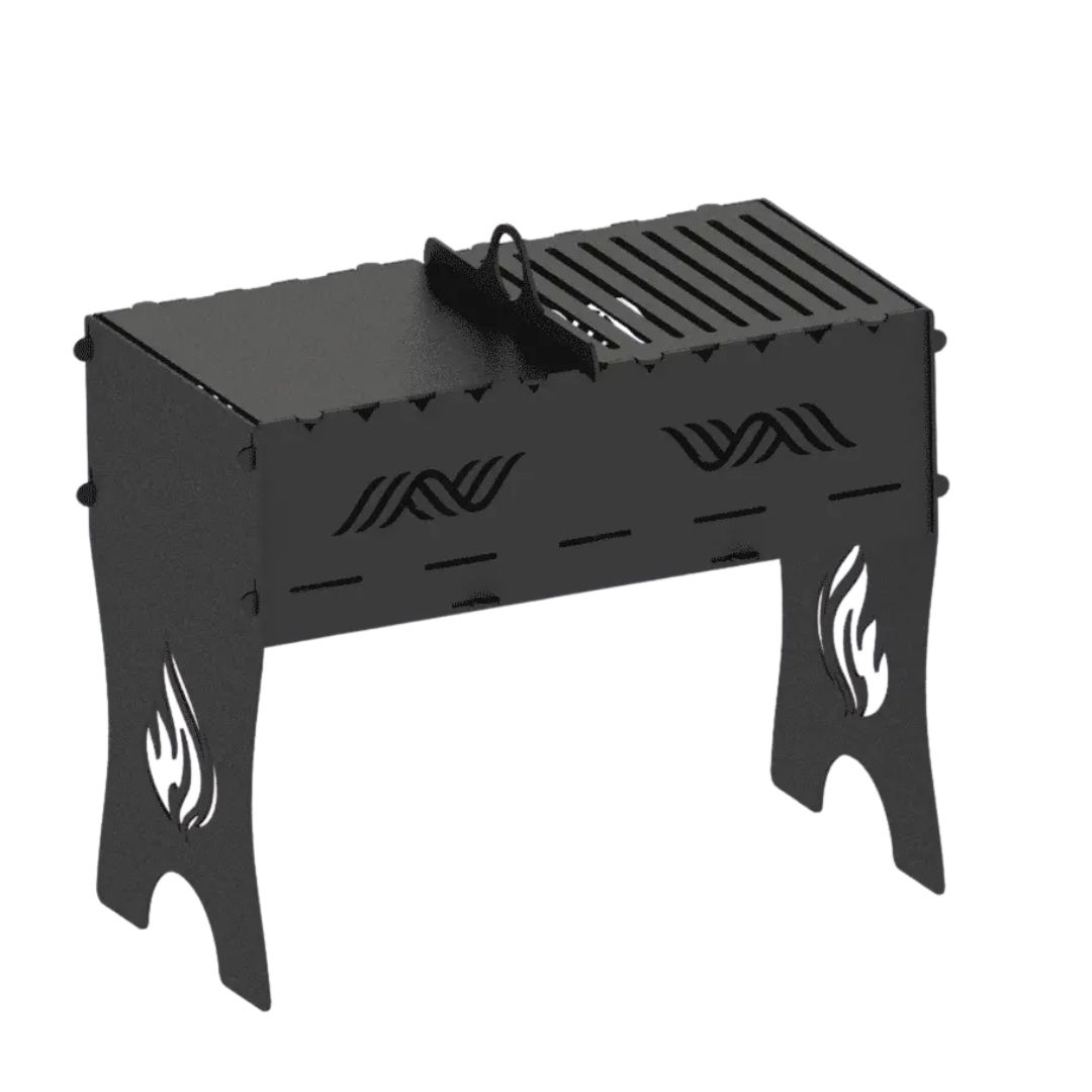 Мангал-гриль Carino Flame розбірний з грилем 603х323х500 мм, метал 3 мм без покриття