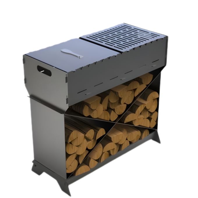 Мангал-гриль Carino Brazier X V2 Віток розбірний з грилем 760х370х820 мм, метал 3 мм без покриття